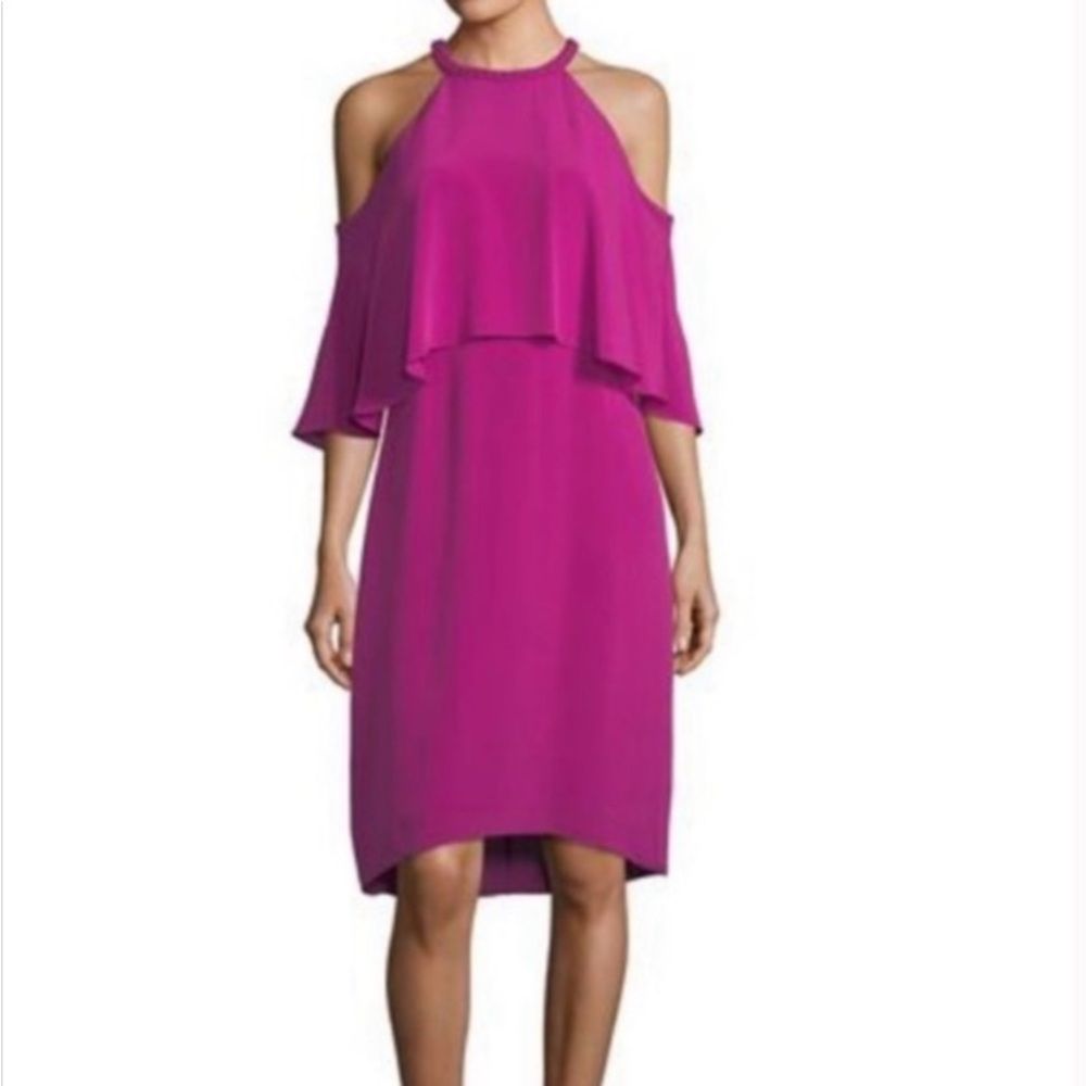 Kobi Halperin Leyton Silk Cold Shoulder Halter Midi Dress Size 6 Nwt